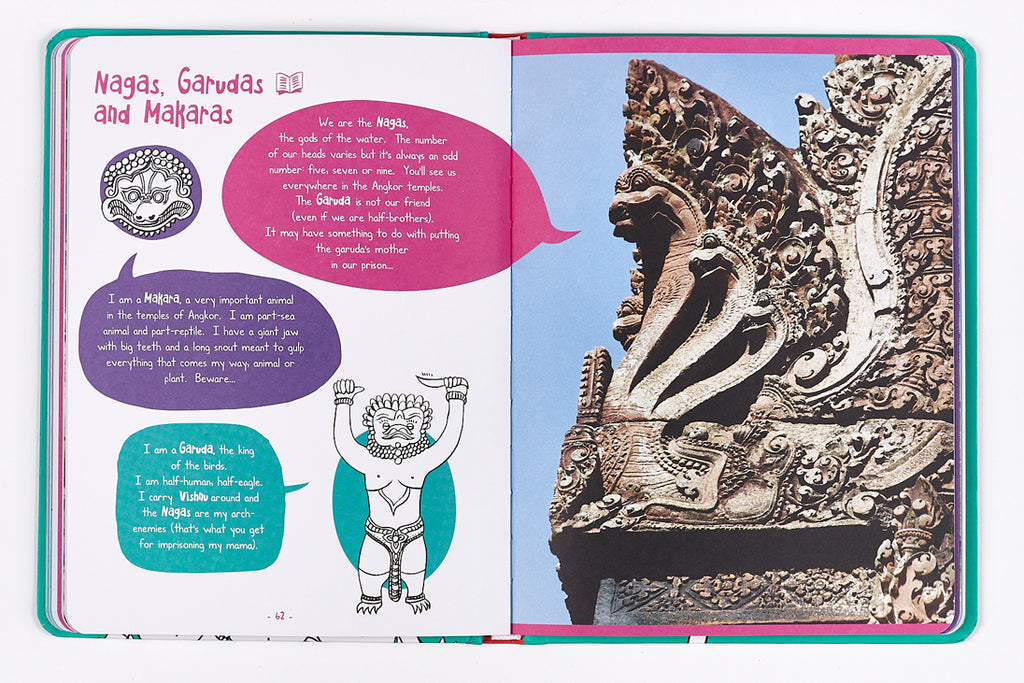 Travel book for kids in Cambodia - nagas and garuda